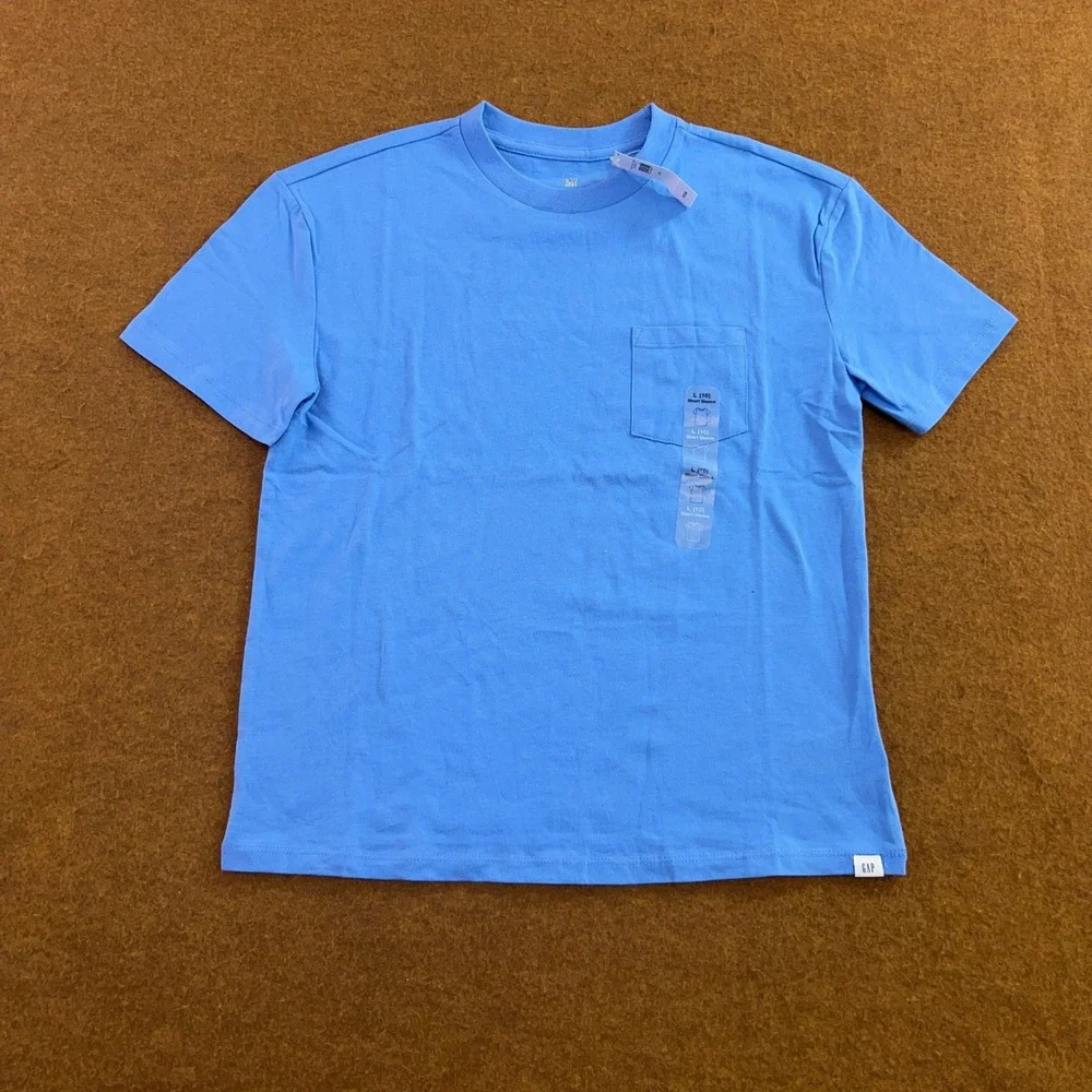 GAP Kids Large (10) Blue Everyday Soft Pocket Short Sleeve T-Shirt NWT